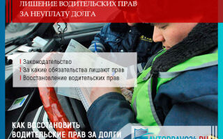 Лишение водительских прав за долги в 2026 году